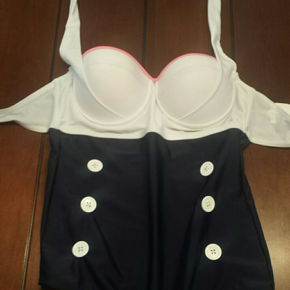 Navy lady bathing suit